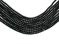 Black Tourmaline Beads Round 4mm (4.8mm)-RainbowBeads