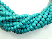 Turquoise Howlite Beads, Round, 4mm-RainbowBeads