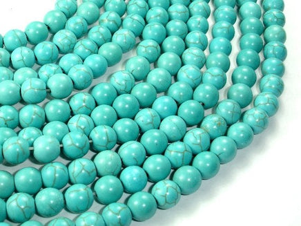 Howlite Turquoise Beads, Round, 8mm-RainbowBeads