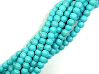 Turquoise Howlite Beads, Round, 4mm-RainbowBeads