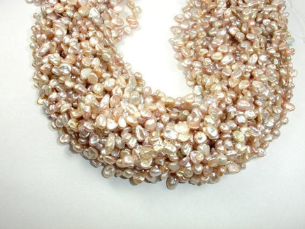 Fresh Water Pearl Beads, Mauve, Top drilled, Keshi-RainbowBeads
