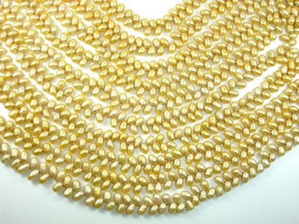 Fresh Water Pearl Beads, Gold, Top drilled, Dancing Beads-RainbowBeads