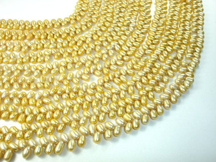 Fresh Water Pearl Beads, Gold, Top drilled, Dancing Beads-RainbowBeads