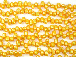 Fresh Water Pearl Beads, Gold, Top drilled, Dancing beads-RainbowBeads