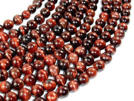 Red Tiger Eye Beads, Round, 10mm-RainbowBeads
