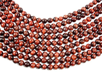 Red Tiger Eye Beads, Round, 10mm-RainbowBeads