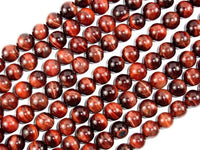 Red Tiger Eye Beads, Round, 10mm-RainbowBeads