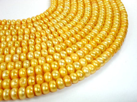 Fresh Water Pearl Beads, Gold, Button-RainbowBeads