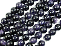 Blue Goldstone, Round, 12mm beads-RainbowBeads