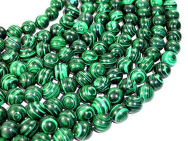 Malachite Beads - Synthetic, Round, 10mm-RainbowBeads