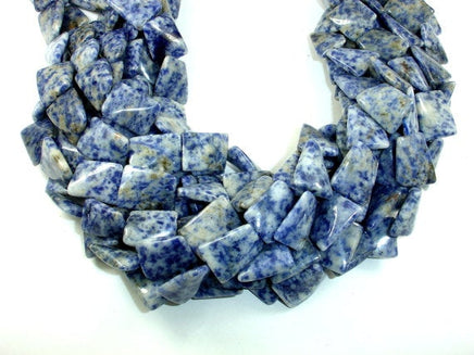 Blue Spot Jasper Beads, Twisted Rectangle-RainbowBeads