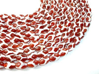 Tibetan Agate Beads, Red, Rice, 10mm x 14mm-RainbowBeads