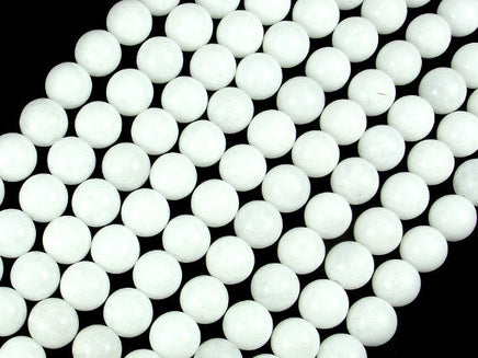 White Jade Beads, Round, 8mm (8.4 mm)-RainbowBeads