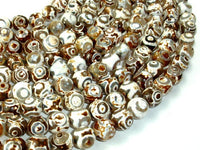 Tibetan Agate Beads, Faceted Round, 10mm-RainbowBeads
