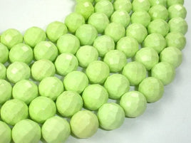 Green Howlite Turquoise Beads, Faceted Round, 12mm-RainbowBeads