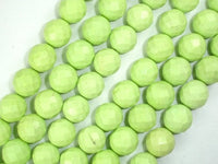 Green Howlite Turquoise Beads, Faceted Round, 12mm-RainbowBeads