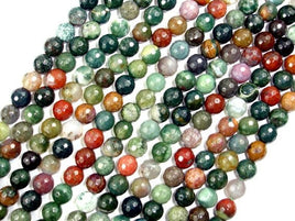 Indian Agate Beads, Fancy Jasper Beads, Faceted Round, 8mm-RainbowBeads