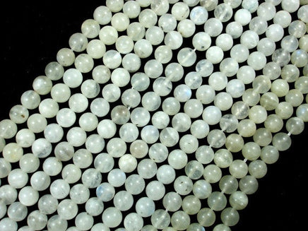 White Moonstone Beads, 7.5mm(7.8mm) Round Beads-RainbowBeads