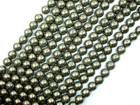 Pyrite Beads, 8mm Round Beads-RainbowBeads
