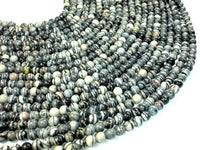 Black Line Jasper Beads, Silk Stone, Spider Web Jasper, Round, 6mm-RainbowBeads