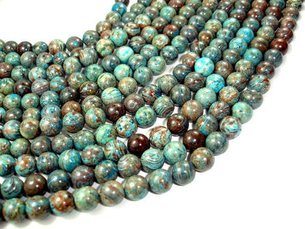 Blue Calsilica Jasper Beads, Round, 10mm-RainbowBeads