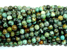 African Turquoise Beads, Round, 4mm (4.5mm)-RainbowBeads