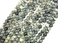 Black Line Jasper Beads, Silk Stone, Spider Web Jasper, Round, 8mm-RainbowBeads