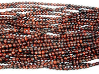 Red Tiger Eye Beads, Round, 4mm-RainbowBeads