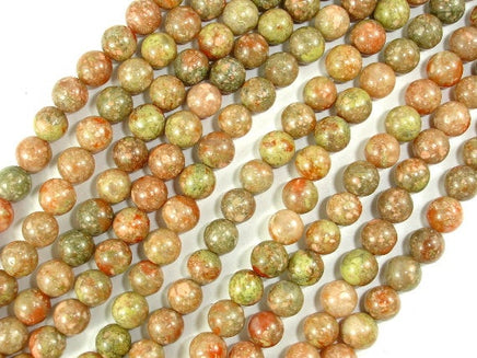 Chinese Unakite, Round beads, 6mm-RainbowBeads