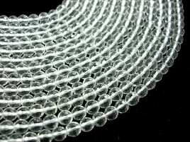 Clear Quartz Beads, Faceted Round, 6mm-RainbowBeads