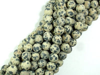 Matte Dalmation Jasper Beads, Round, 8mm-RainbowBeads
