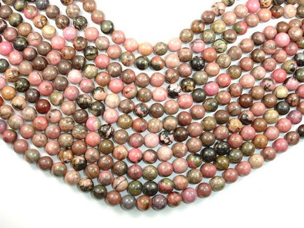 Rhodonite Beads, Round, 10mm (10.5 mm)-RainbowBeads