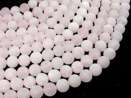 Matte Rose Quartz Beads, Round, 10mm-RainbowBeads