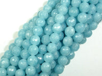 Blue Sponge Quartz Beads, Faceted Round, 8mm-RainbowBeads