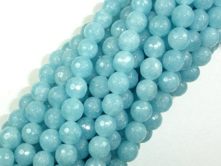 Blue Sponge Quartz Beads, Faceted Round, 8mm-RainbowBeads