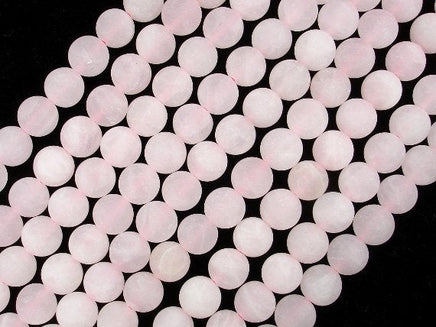 Matte Rose Quartz Beads, Round, 10mm-RainbowBeads