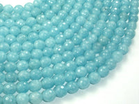 Blue Sponge Quartz Beads, Faceted Round, 8mm-RainbowBeads