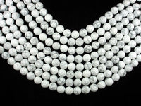 White Howlite Beads, Faceted Round, 12mm-RainbowBeads
