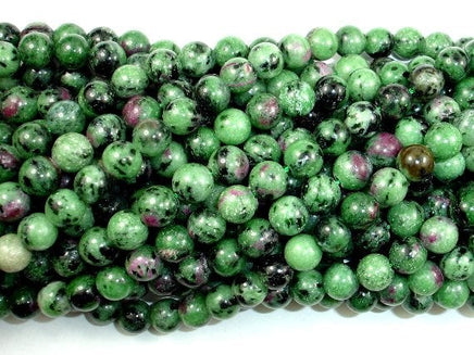 Ruby Zoisite Beads, 8mm Round Beads-RainbowBeads