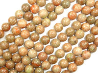 Chinese Unakite Beads, Round, 10mm-RainbowBeads