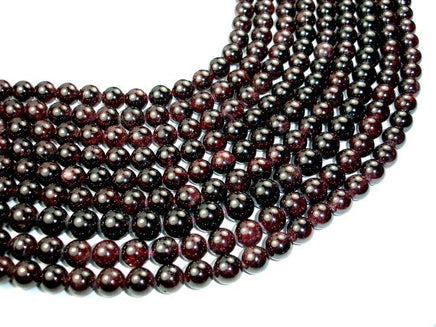 Red Garnet Beads, Round, 11mm-RainbowBeads