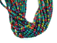 Lava Beads, Multicolored, Round, 6mm-RainbowBeads