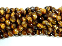 Tiger Eye Beads, Faceted Round, 8mm-RainbowBeads