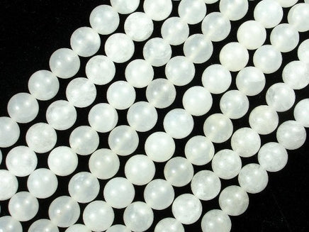 White Jade Beads, Round, 10mm, 15.5 Inch-RainbowBeads