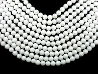 White Jade Beads, Round, 10mm (10.5mm)-RainbowBeads