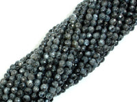 Black Labradorite Beads, Faceted Round, 4mm, 14.5 Inch-RainbowBeads