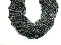 Black Labradorite Beads, Faceted Round, 4mm, 14.5 Inch-RainbowBeads