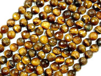 Tiger Eye Beads, Faceted Round, 8mm-RainbowBeads