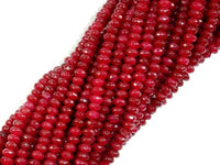 Ruby Jade Beads, Faceted Rondelle, Approx 2 x 4 mm-RainbowBeads