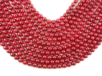 Ruby Jade Beads, Faceted Round, 8mm-RainbowBeads